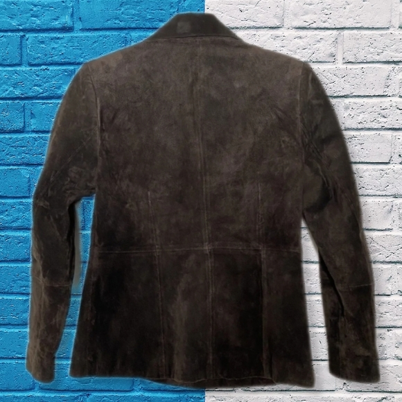 Women’s vintage suede leather Jacket Caslon size Petite Small Dark Brown - Picture 5 of 12